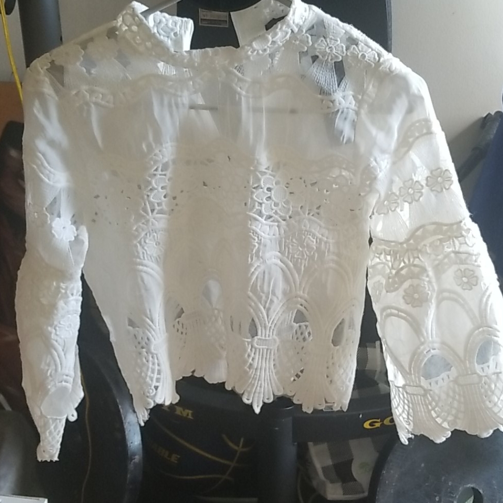 White Lace " Anytime" Crop Top.